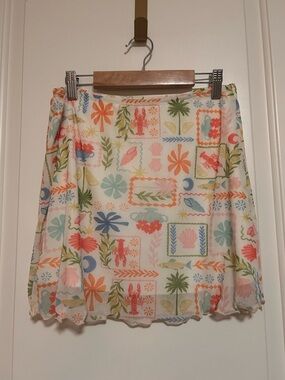 🌴☀️🦞Coastal Chic Tropical Mini Skirt Swimsuit coverup beach Resort 🦞☀️🌴